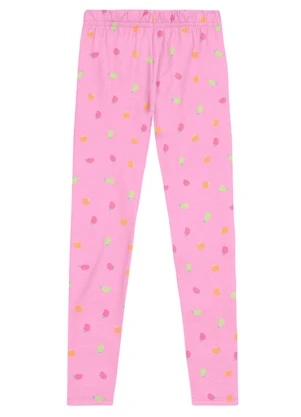 Brandili - Calça Infantil Menina em Cotton Rosa - BRANDILI