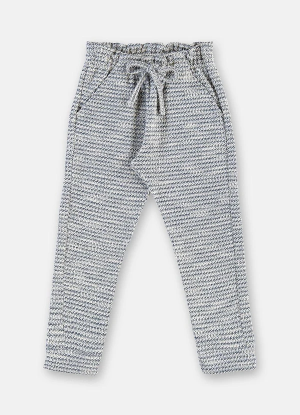Up Baby - Calça Infantil Menina em Malha Tweed Azul 4