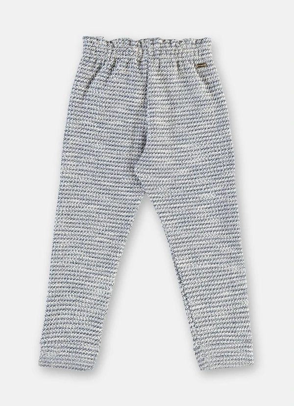 Up Baby - Calça Infantil Menina em Malha Tweed Azul 5