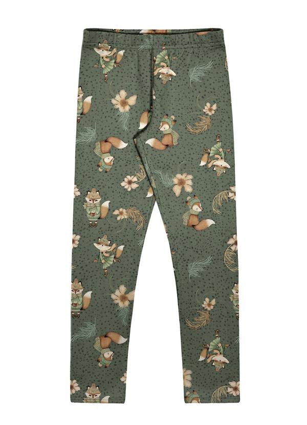 Alakazoo - Calça Infantil Menina em Moletinho Estampada Preto