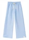 Marlan - Calça Infantil Menina em Moletom Felpado Azul - variação: Azul