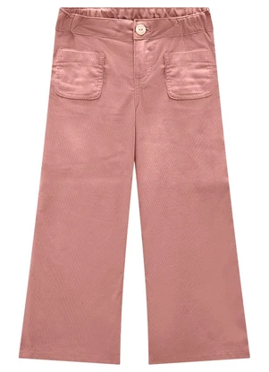 Milon - Calça Infantil Menina em Veludo Rosa - MILON