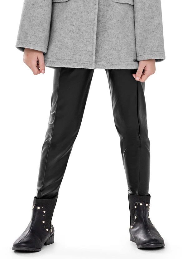 Colorittá - Calça Infantil Menina Pu Peluciado Preto