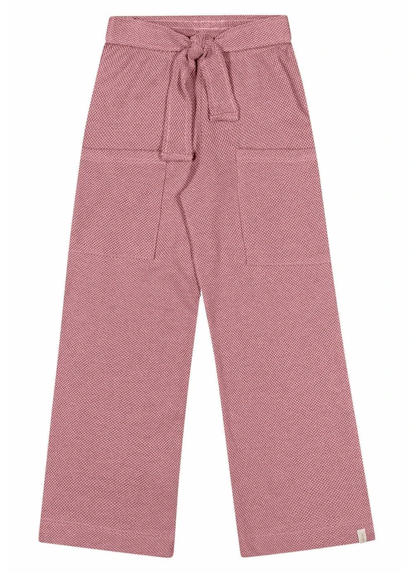 Elian Calça Infantil Pantalona com Amarração Rosa