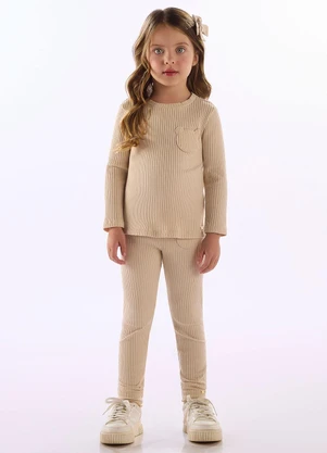Up Baby - Calça Infantil Ribana Canelada Branco - UP BABY