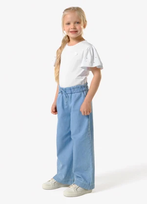 Trick Nick - Calça Infantil Wide Leg Azul - TRICK NICK