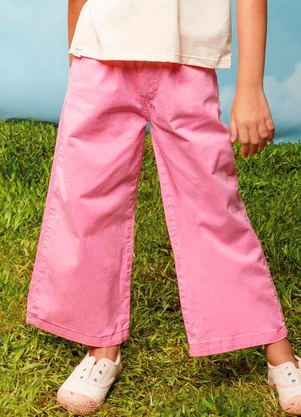 Bugbee - Calça Infantil Wide Leg Rosa - BUGBEE