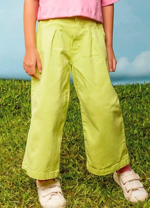 Bugbee - Calça Infantil Wide Leg Verde - BUGBEE