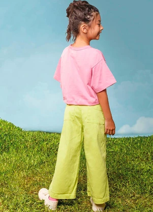Bugbee - Calça Infantil Wide Leg Verde - BUGBEE