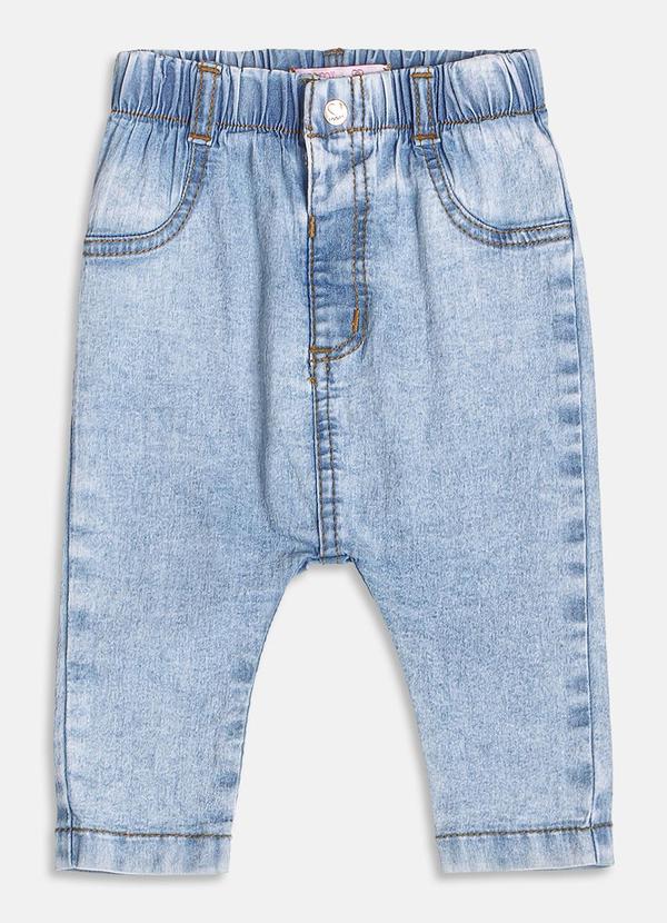 Momi - Calça Jeans Básica com Elástico no Cós Azul 1