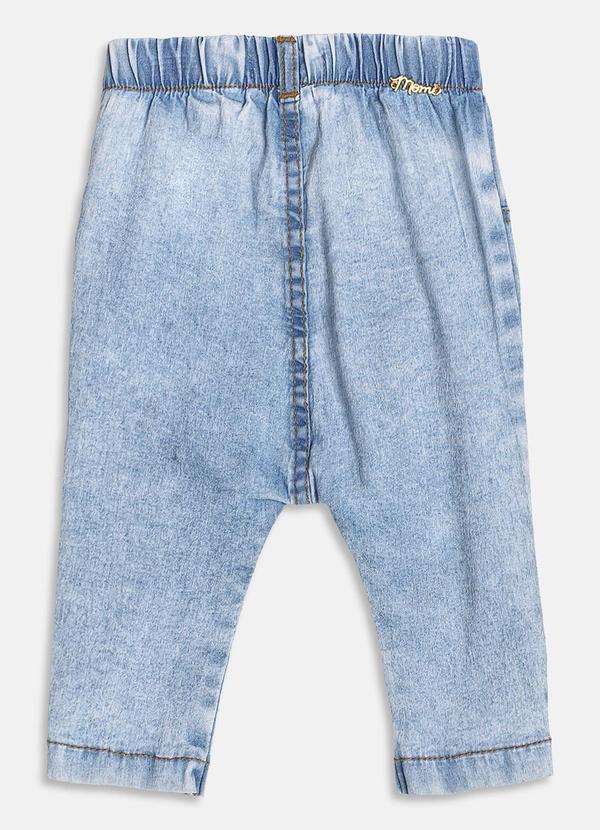 Momi - Calça Jeans Básica com Elástico no Cós Azul 2