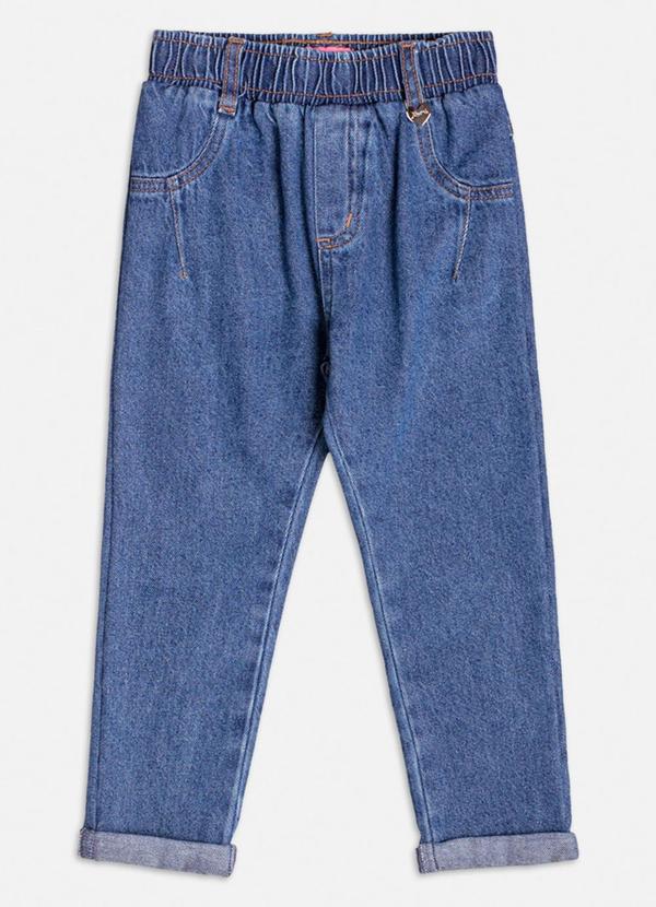 Momi - Calça Jeans com Pingente de Coração Azul