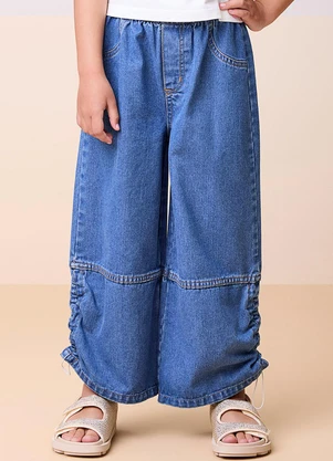 Momi - Calça Jeans com Regulador Azul - MOMI