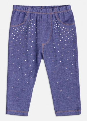 Momi - Calça Jeans com Strass Azul - MOMI