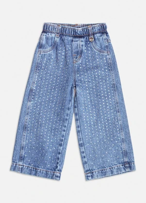 Momi - Calça Jeans com Strass Azul - MOMI