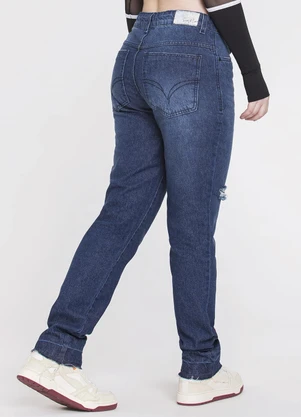 Outlet - Calça Jeans Juvenil Feminina Boyfriend Azul - OUTLET