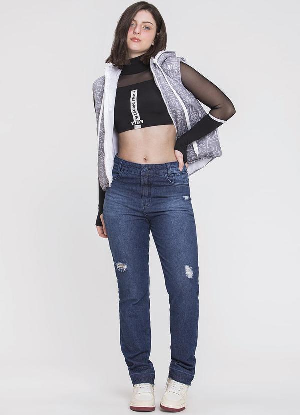 Sun Place - Calça Jeans Juvenil Feminina Boyfriend Azul 3