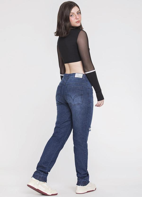 Sun Place - Calça Jeans Juvenil Feminina Boyfriend Azul 4