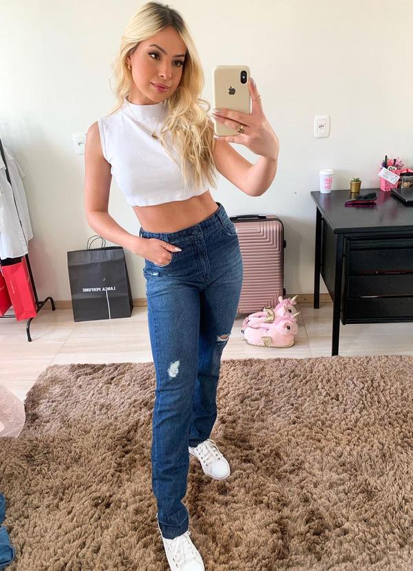 Sun Place - Calça Jeans Juvenil Feminina Boyfriend Azul 7