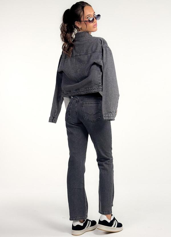 Sun Place - Calça Jeans Juvenil Feminina Reta Preto 4