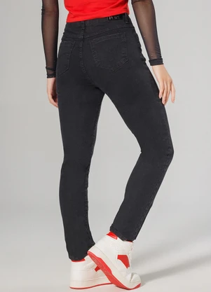Outlet - Calça Jeans Juvenil Feminina Skinny Preto - OUTLET