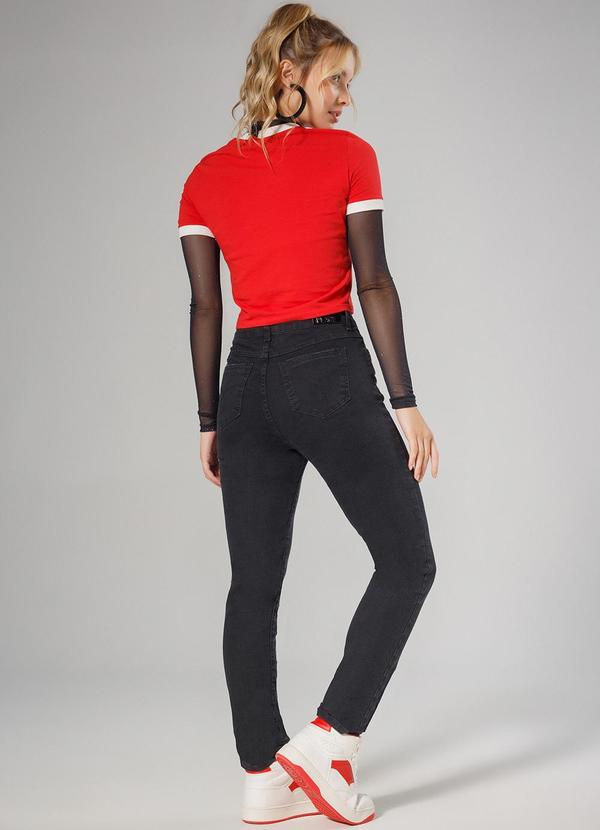 Sun Place - Calça Jeans Juvenil Feminina Skinny Preto 4