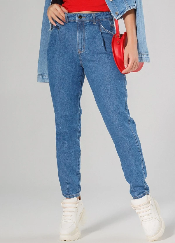 Sun Place - Calça Jeans Juvenil Feminina Slouchy Azul