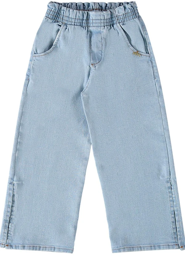 Milli e Nina - Calça Jeans Trancoso com Abertura Lateral Azul 1