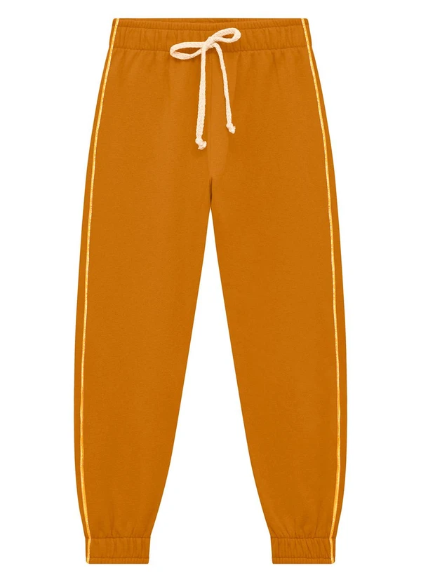 Duduka - Calça Jogger Infantil em Moletom Amarelo