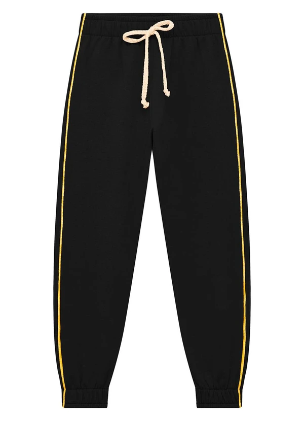 Duduka - Calça Jogger Infantil em Moletom Preto