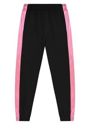 Duduka - Calça Jogger Infantil em Moletom Preto - DUDUKA