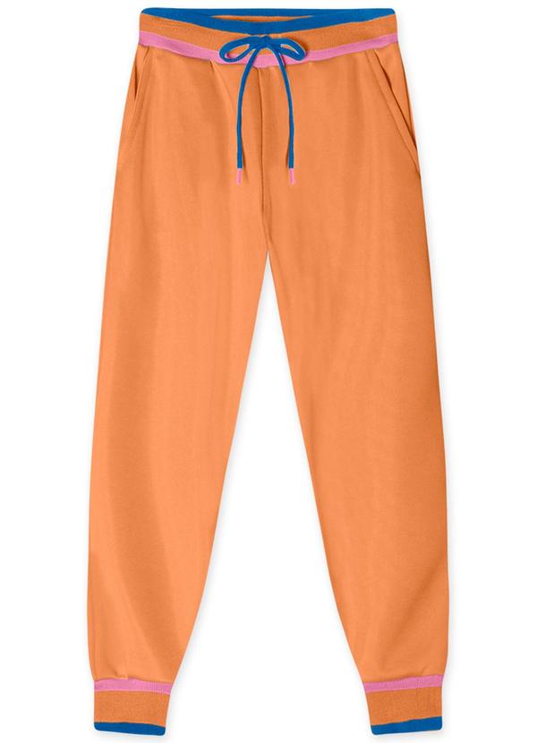 Marisol - Calça Jogger Moletom Infantil  Laranja