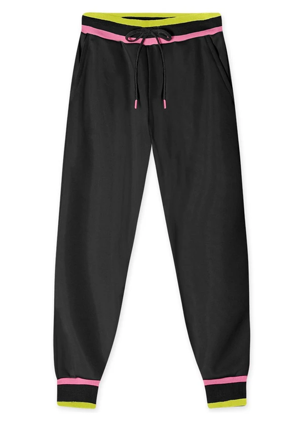 Marisol - Calça Jogger Moletom Infantil Preto
