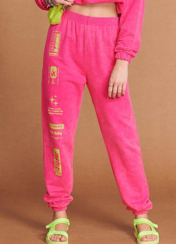 Authoria - Calça Jogger Pink Marmorizado Rosa