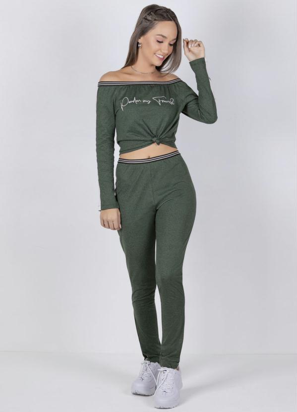 Outlet - Calça Juvenil com Elástico na Cintura Verde 4