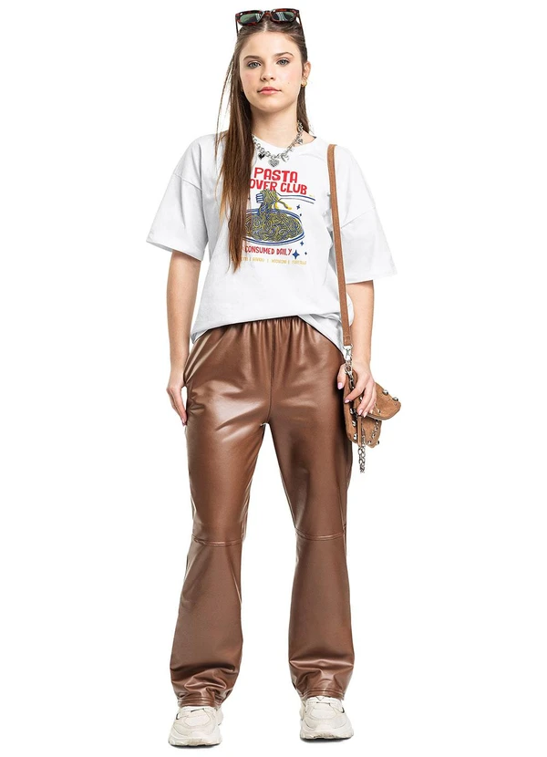 Gloss - Calça Juvenil em Malha Cirrê Marrom 2