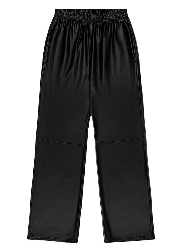 Gloss - Calça Juvenil em Malha Cirrê Peluciada Preto 4