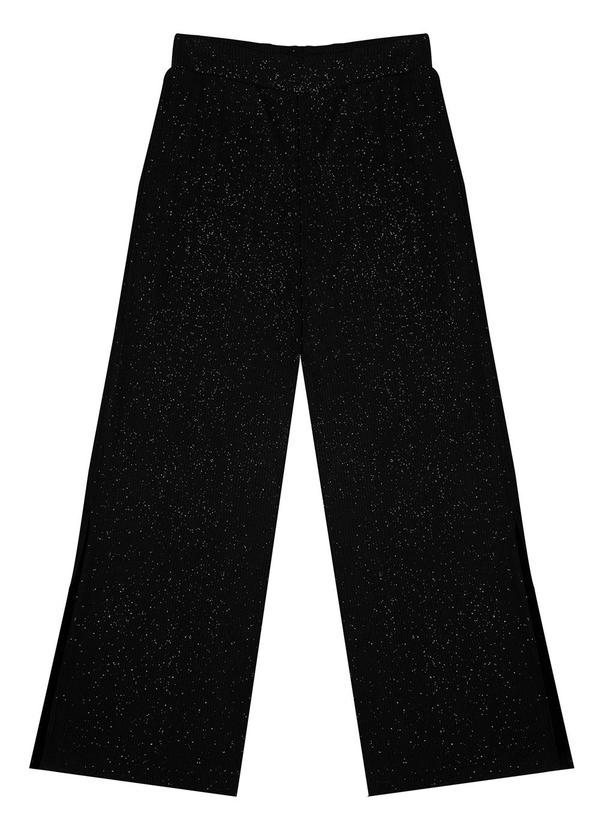 Minty - Calça Juvenil Feminina em Ribana Canelada Preto