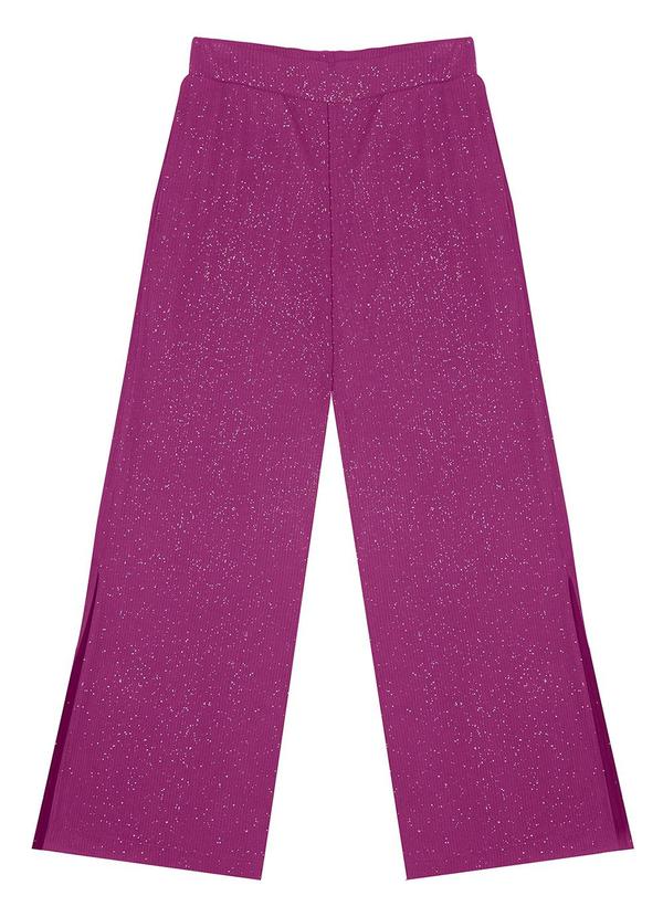 Minty - Calça Juvenil Feminina em Ribana Canelada Roxo