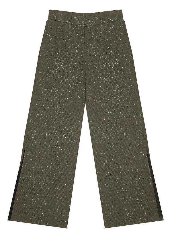 Minty - Calça Juvenil Feminina em Ribana Canelada Verde