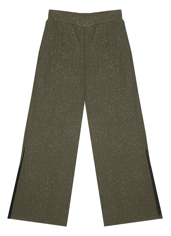 Minty - Calça Juvenil Feminina em Ribana Canelada Verde