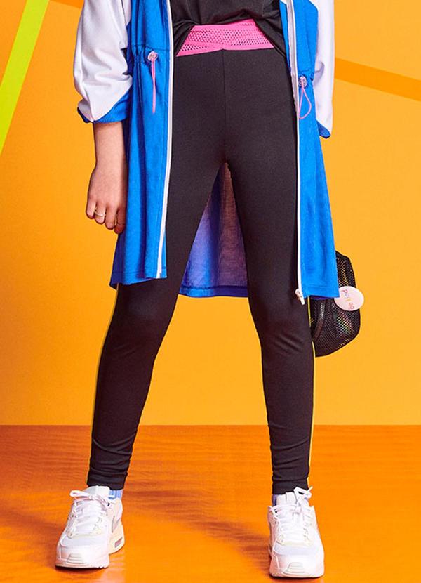 I Am - Calça Legging com Tela Rosa Preto