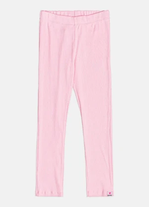 Bimbi - Calça Legging de Ribana Canelada Rosa Rosa - BIMBI