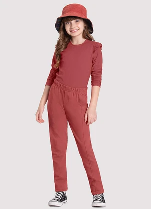 Alakazoo - Calça Legging em Molecotton Felpado Rosa - ALAKAZOO