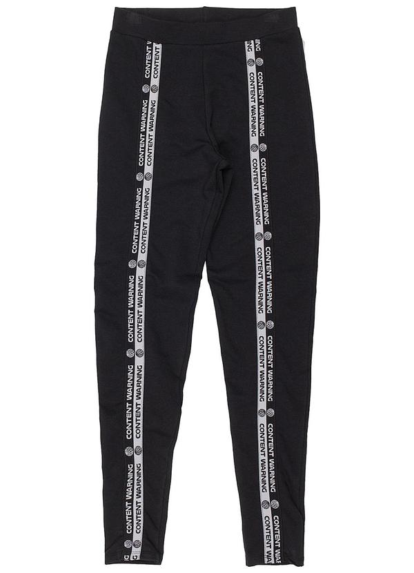 Authoria - Calça Legging Feminino Elástico Decorativo Preto 3