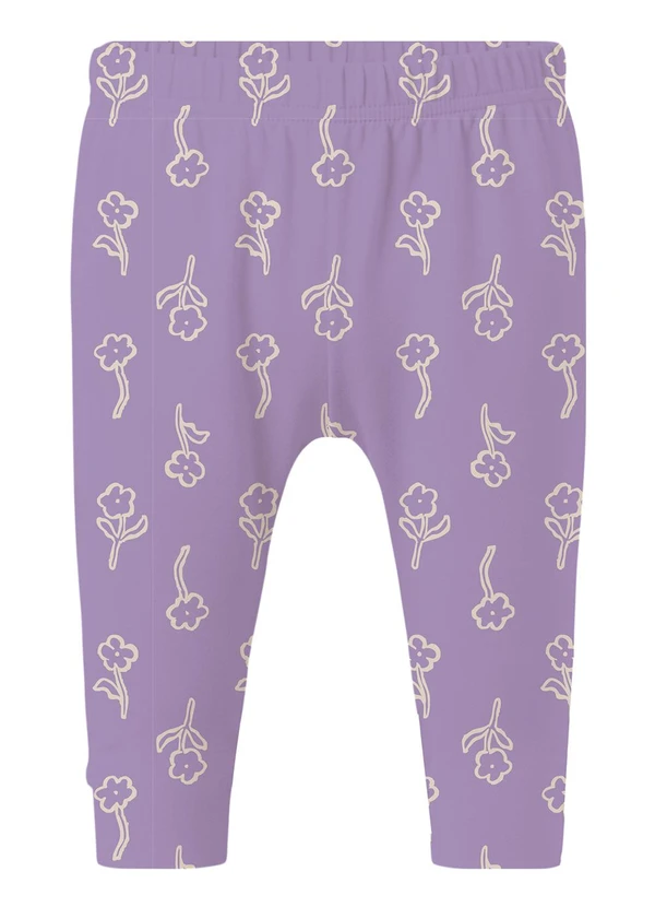 Malwee Kids - Calça Legging Floral Lavanda