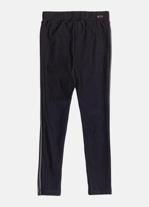 Momi - Calça Legging Infantil com Recorte Fake Leather - MOMI