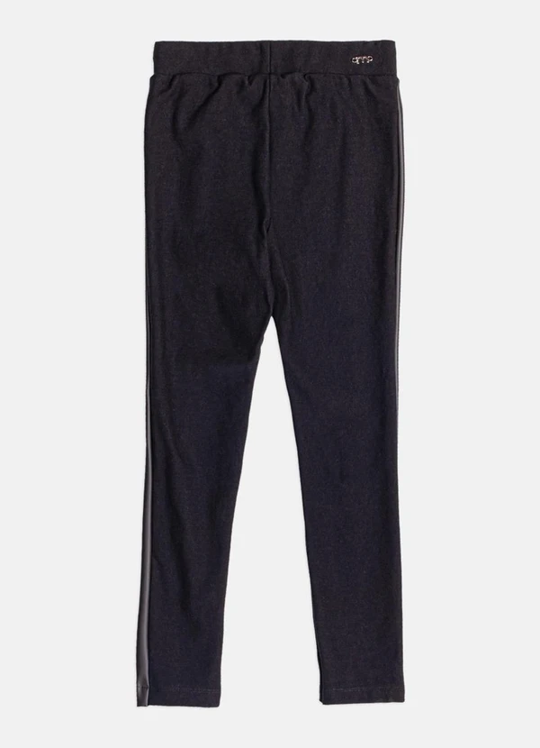 Momi - Calça Legging Infantil com Recorte Fake Leather