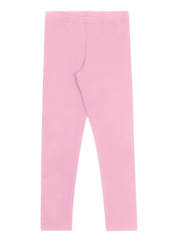 Alakazoo - Calça Legging Infantil em Malha Básica Rosa
