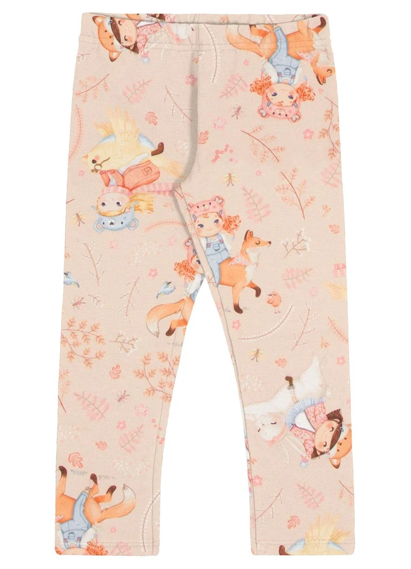 Alakazoo - Calça Legging Infantil Menina Estampada Laranja 3